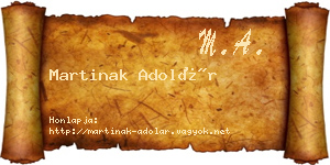 Martinak Adolár névjegykártya